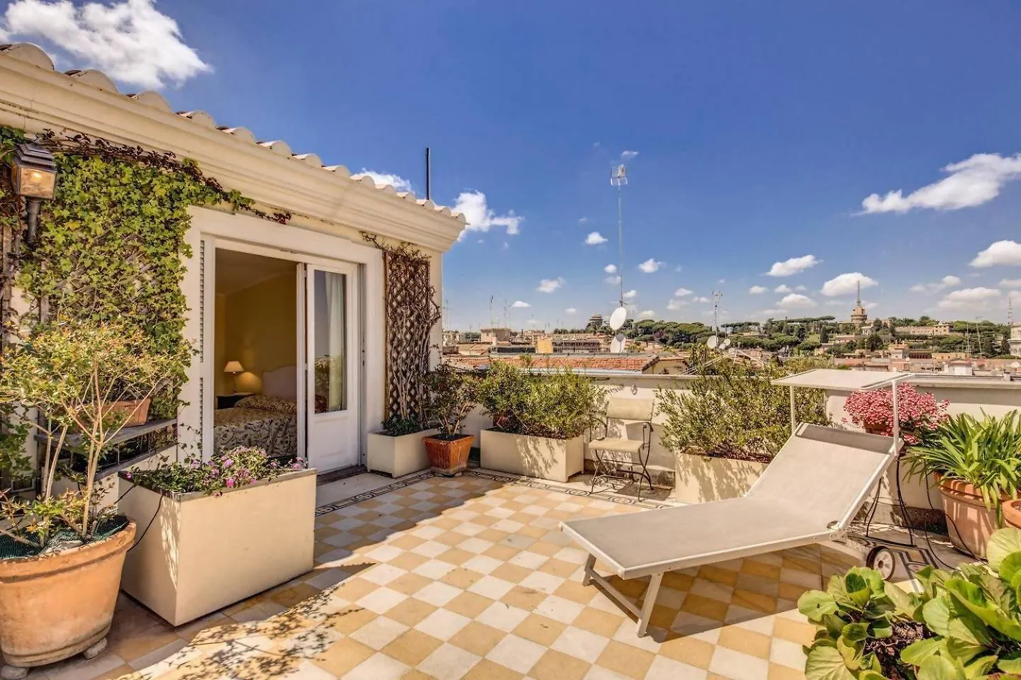 Apartment Attic With Terrace Overlooking St Peters Basilica Rome Italy