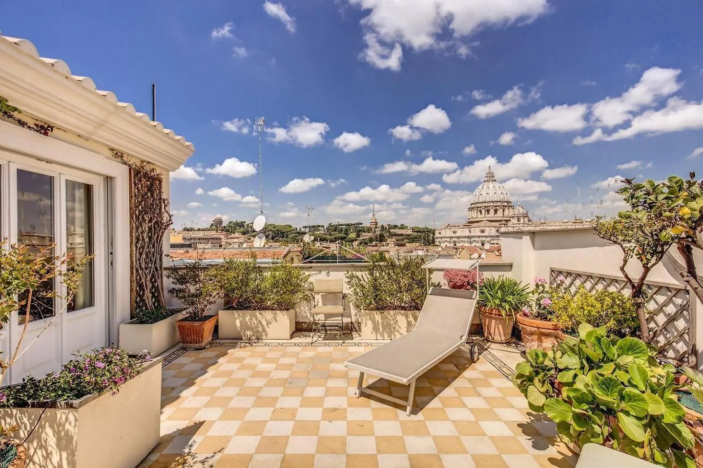 Attic With Terrace Overlooking St Peters Basilica Rome